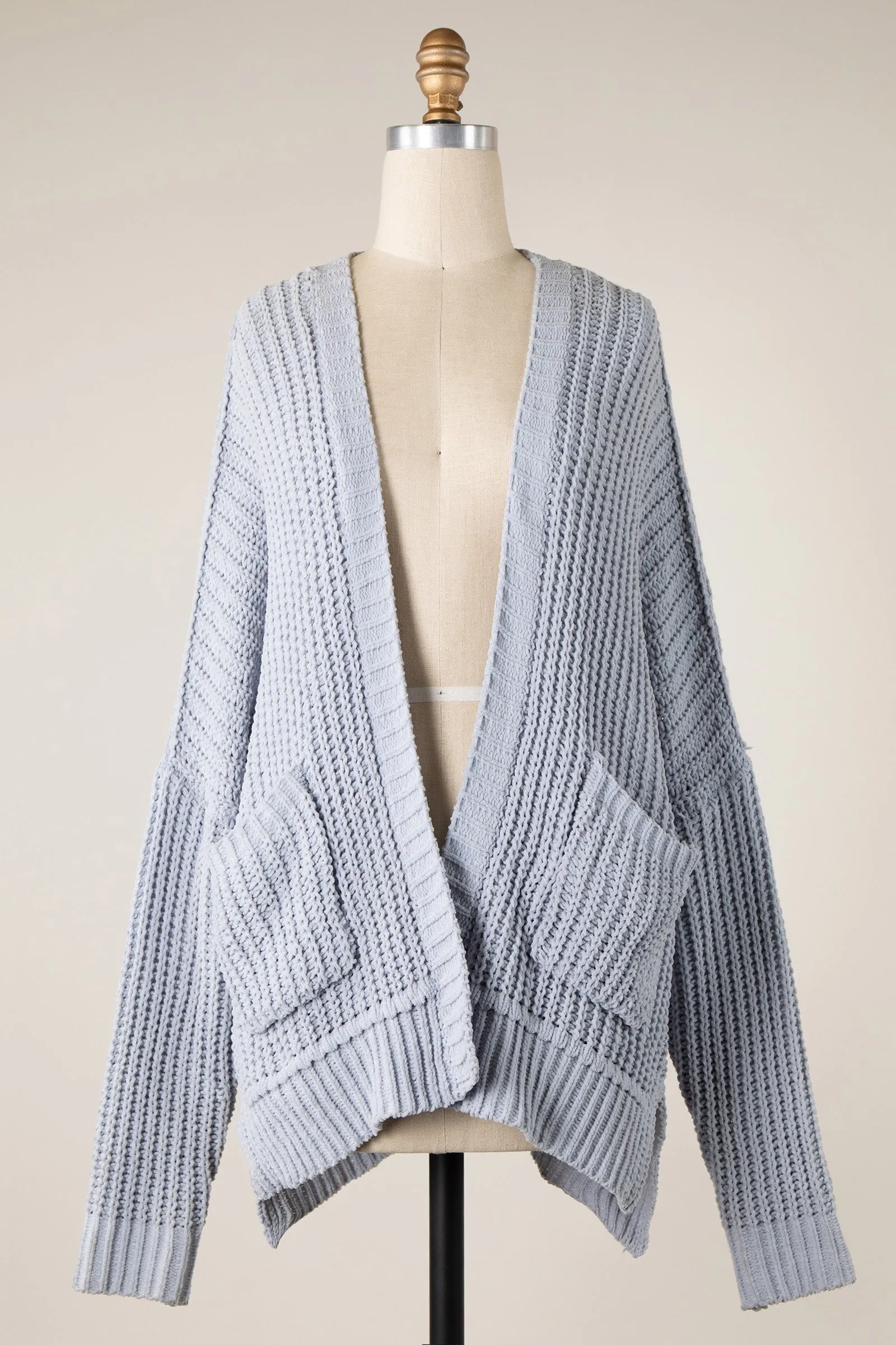 LONG SLEEVE CABLE KNIT CARDIGAN 1 PACK