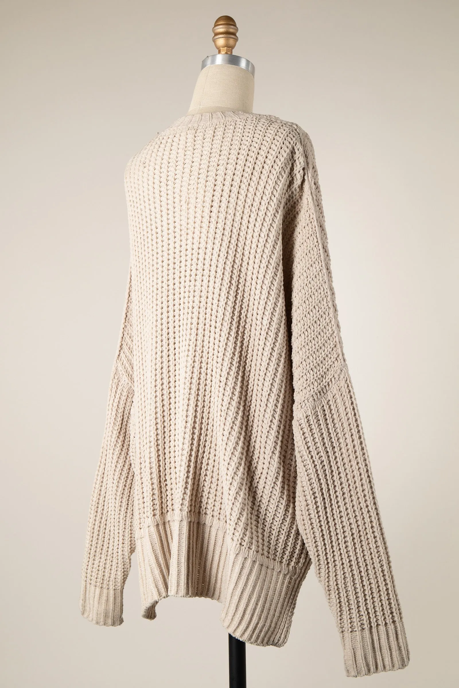LONG SLEEVE CABLE KNIT CARDIGAN 1 PACK