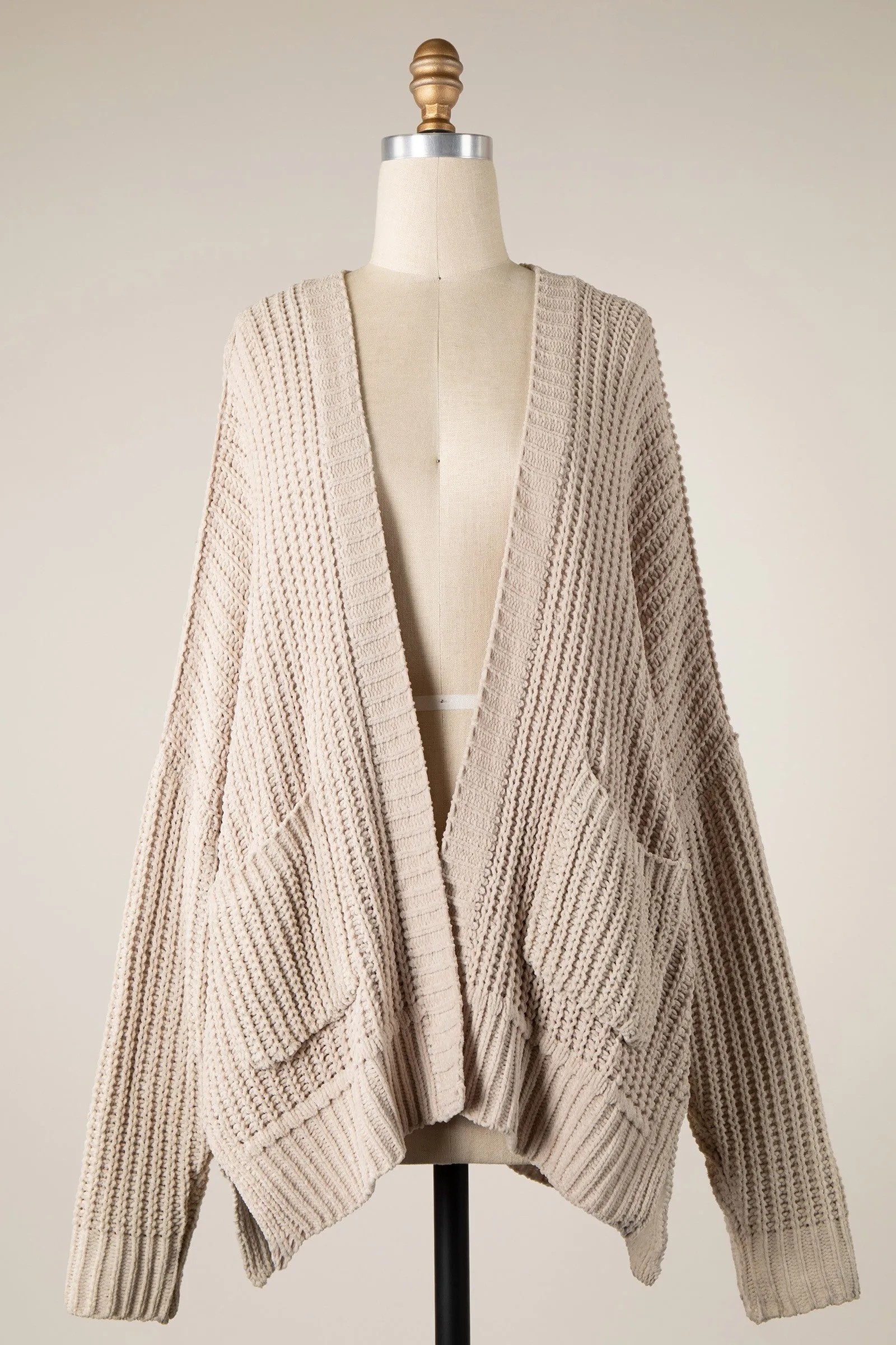 LONG SLEEVE CABLE KNIT CARDIGAN 1 PACK