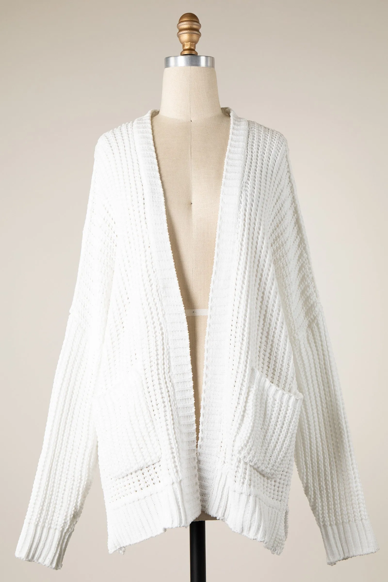 LONG SLEEVE CABLE KNIT CARDIGAN 1 PACK