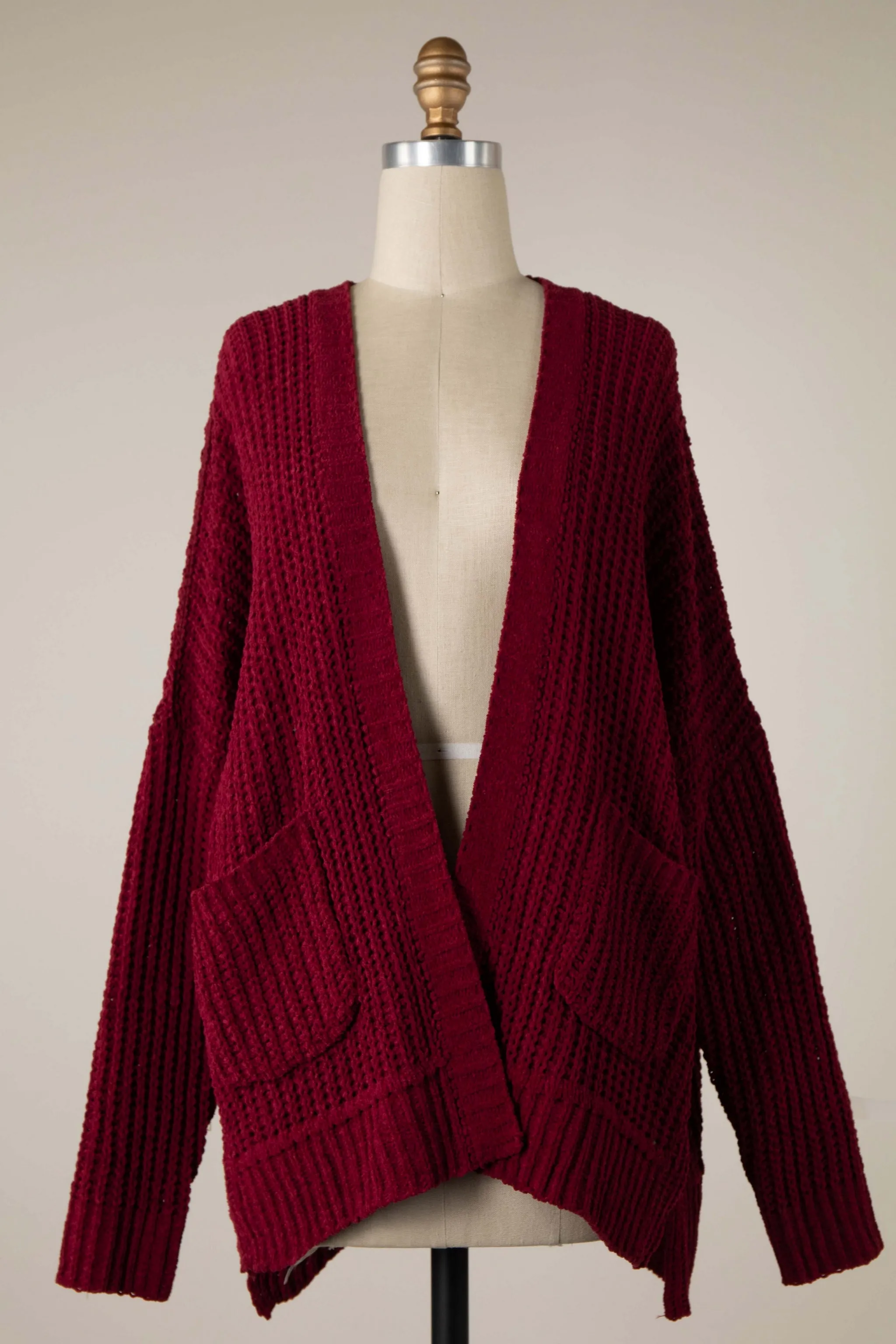 LONG SLEEVE CABLE KNIT CARDIGAN 1 PACK
