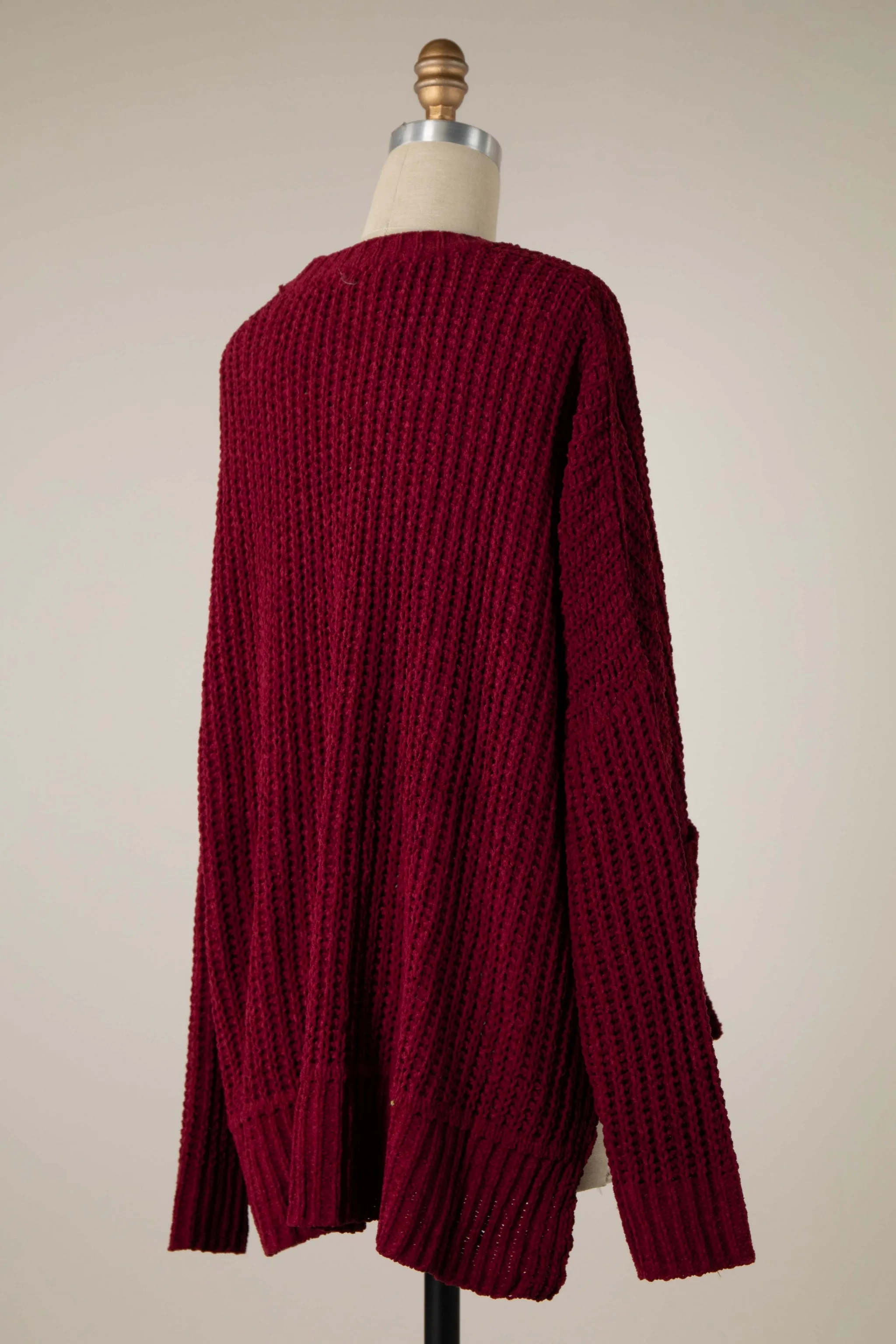 LONG SLEEVE CABLE KNIT CARDIGAN 1 PACK