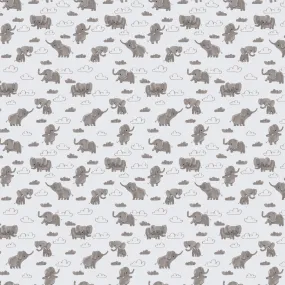 Lucky Day Elephants on Gray Flannel