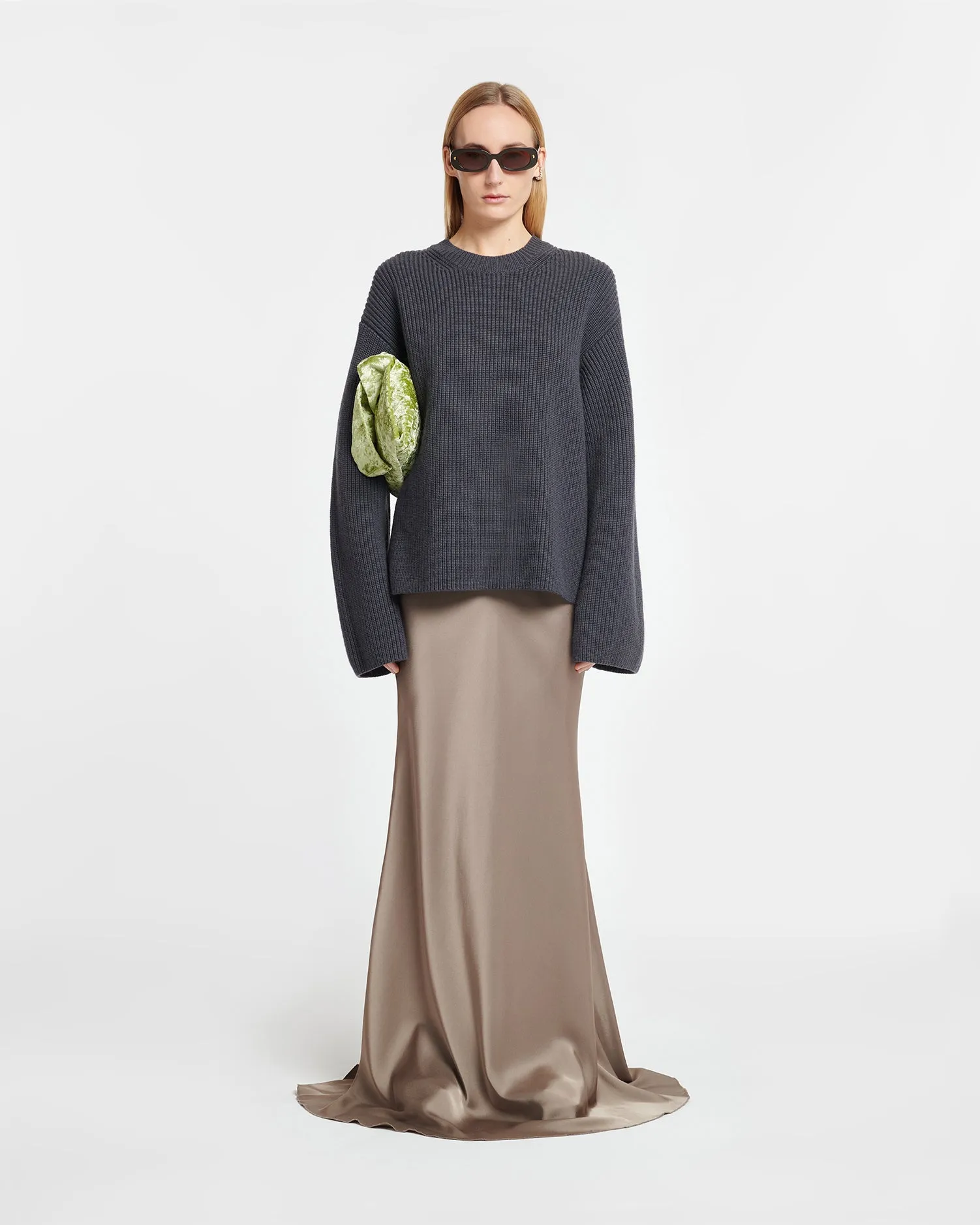 Maura - Cashmere-Blend Sweater - School Grey