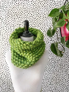 Merino Bubble Fluff Cowl in Lime Twist