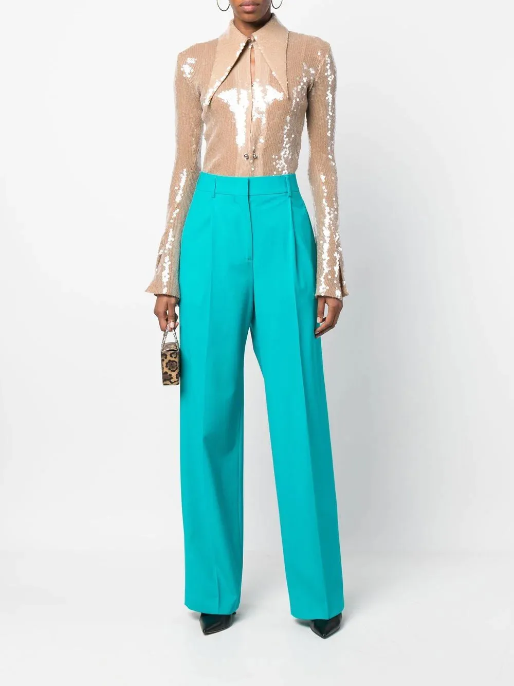 MSGM STRAIGH-LEG WOOL TROUSERS