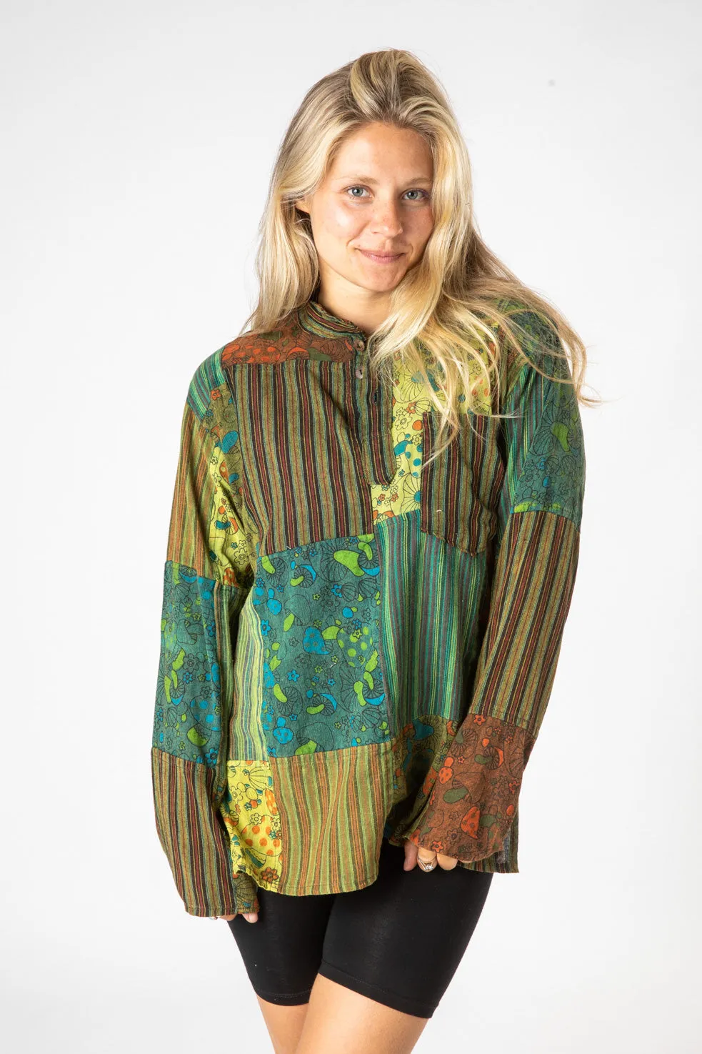 Patchwork Unisex Mushroom Shirt