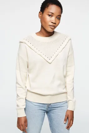 peetjaa boho sweater sandshell <br> by ARMEDANGELS