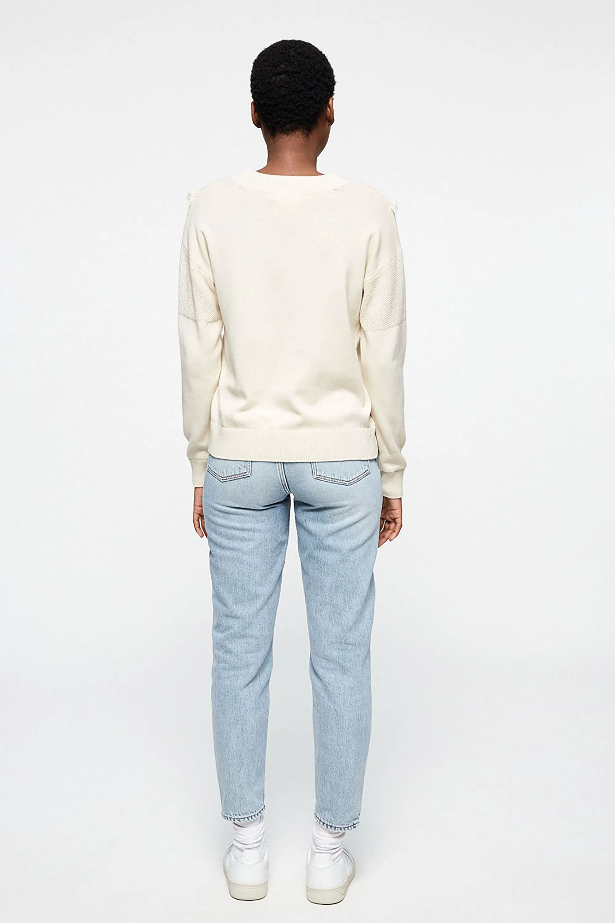 peetjaa boho sweater sandshell <br> by ARMEDANGELS