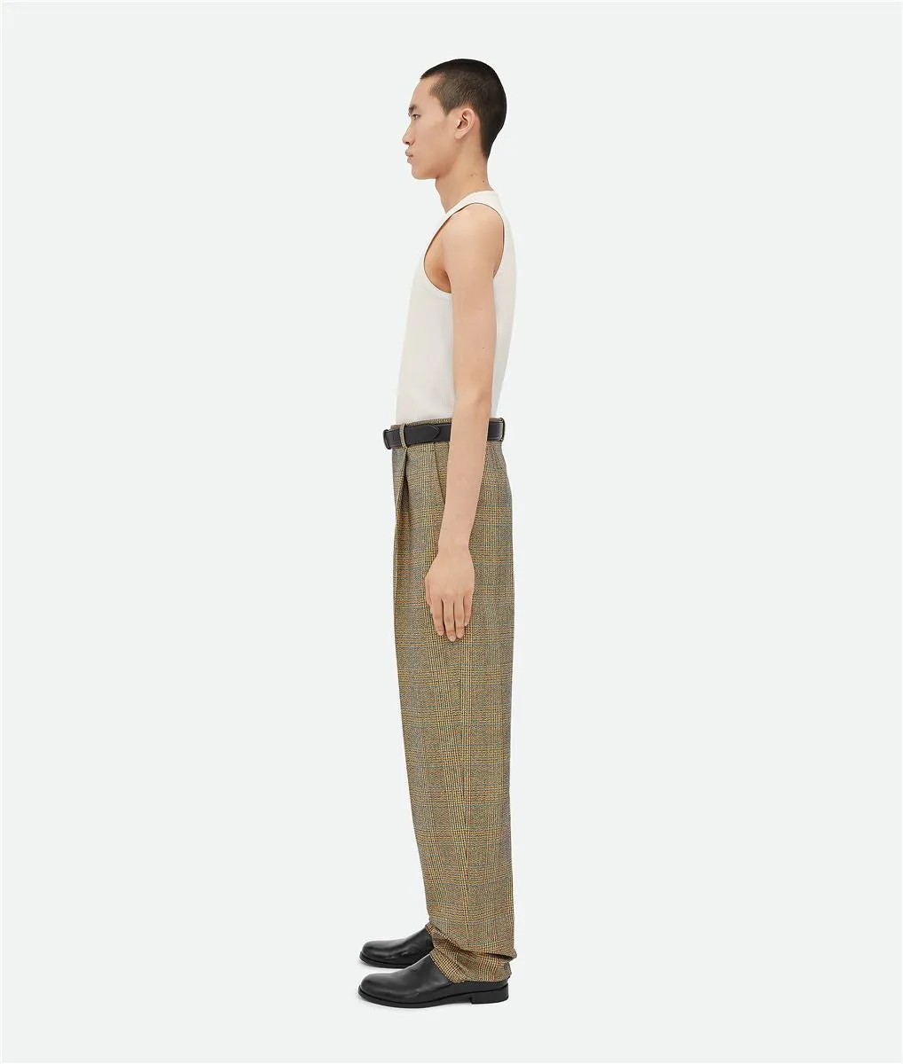 Certainly! The optimized title for this e-commerce product would be: Classic Prince of Wales Wool Trousers for Men