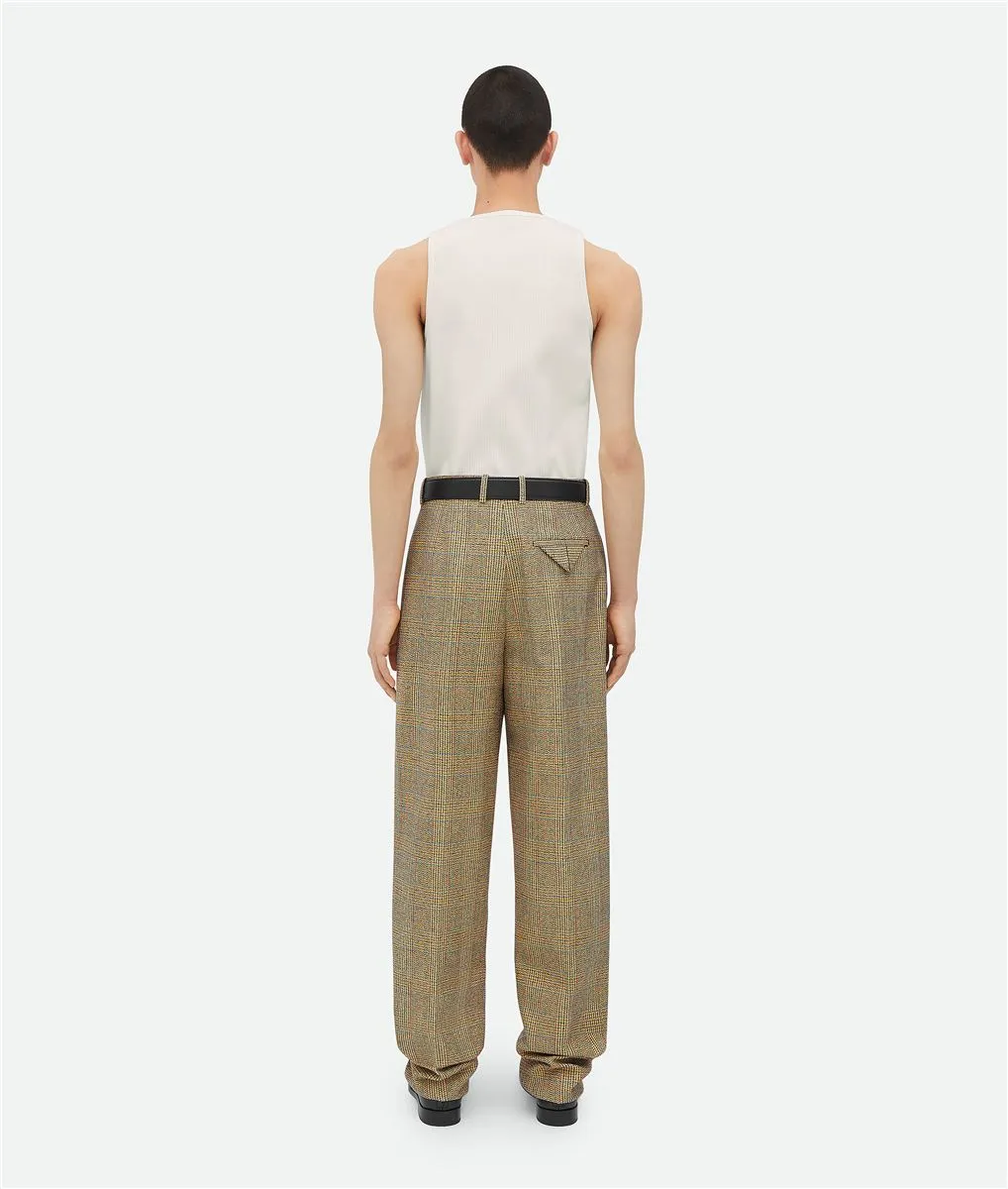 Certainly! The optimized title for this e-commerce product would be: Classic Prince of Wales Wool Trousers for Men