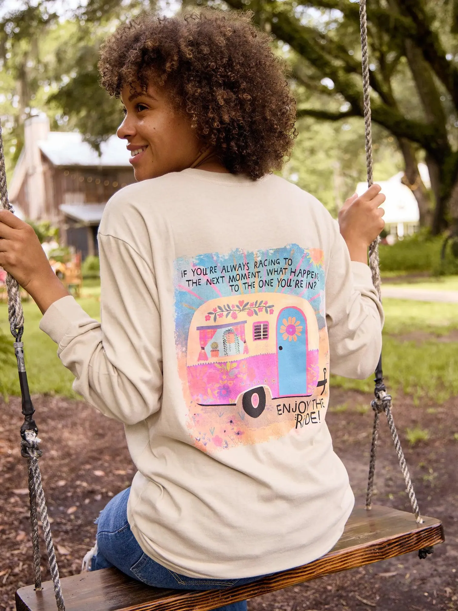 RACING TO HAPPINESS LONG SLEEVE SHIRT