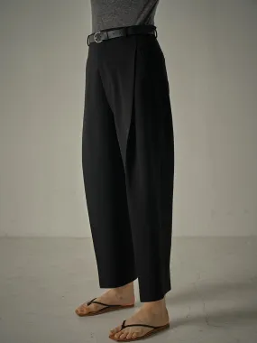 Round Wool Pants - Black