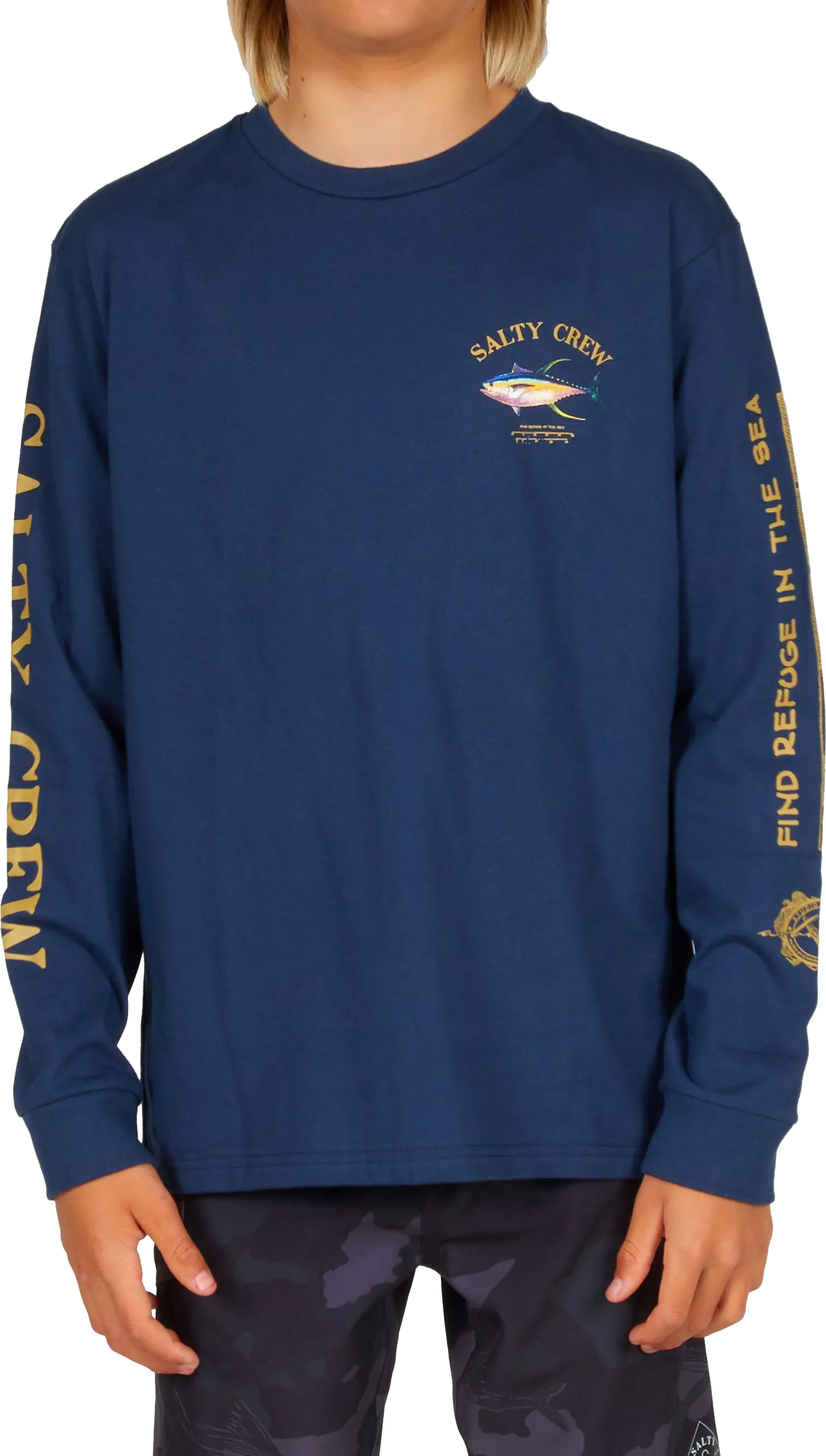Salty Crew Kids&#x27; Ahi Mount Long-Sleeve Tee Navy | Buy Salty Crew Kids&#x27; Ahi Mount Long-Sleeve Tee Navy here | Outnorth