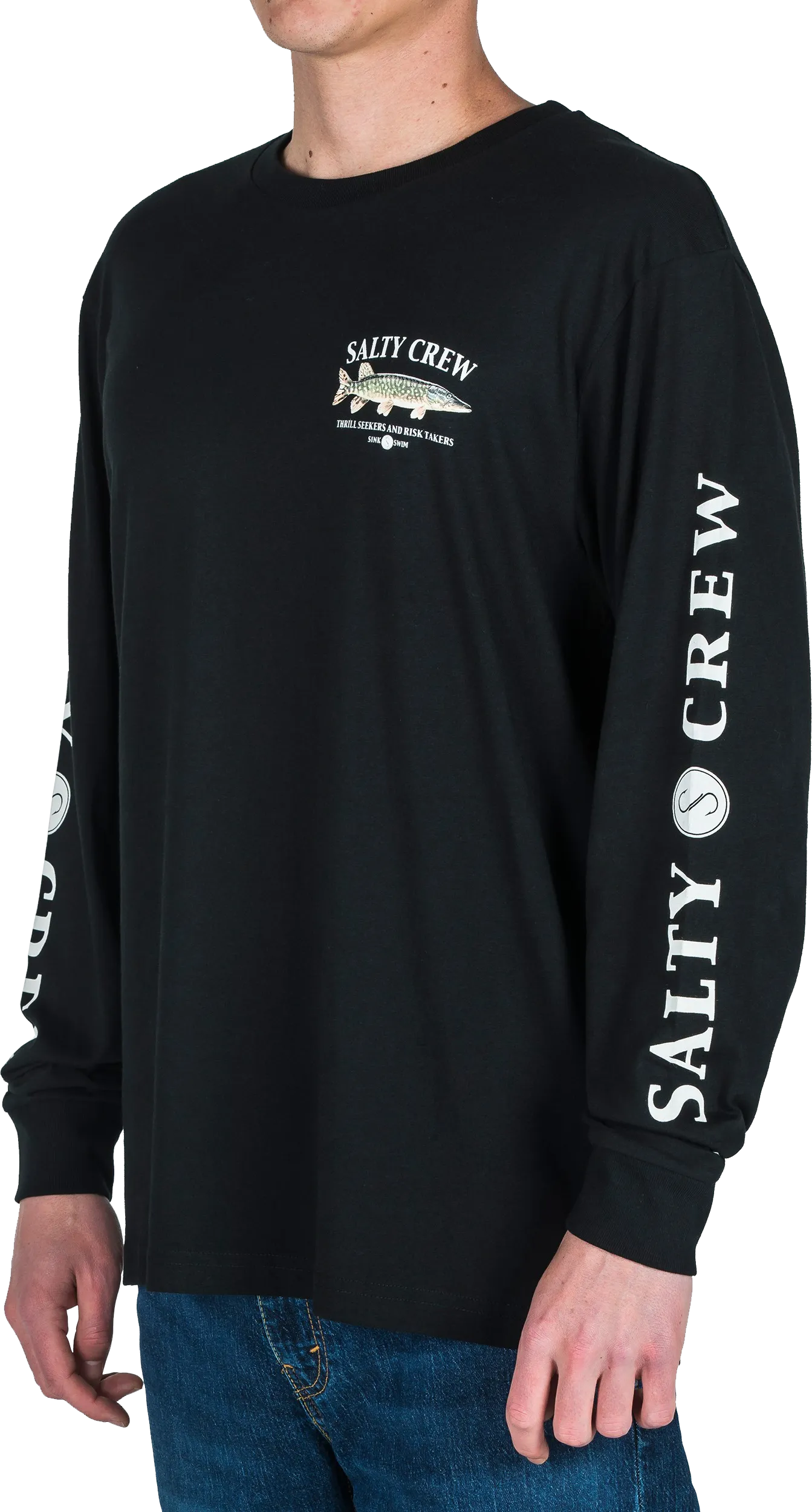 Salty Crew Men&#x27;s Euro Pike Premium Long-Sleeve Tee Black | Buy Salty Crew Men&#x27;s Euro Pike Premium Long-Sleeve Tee Black here | Outnorth