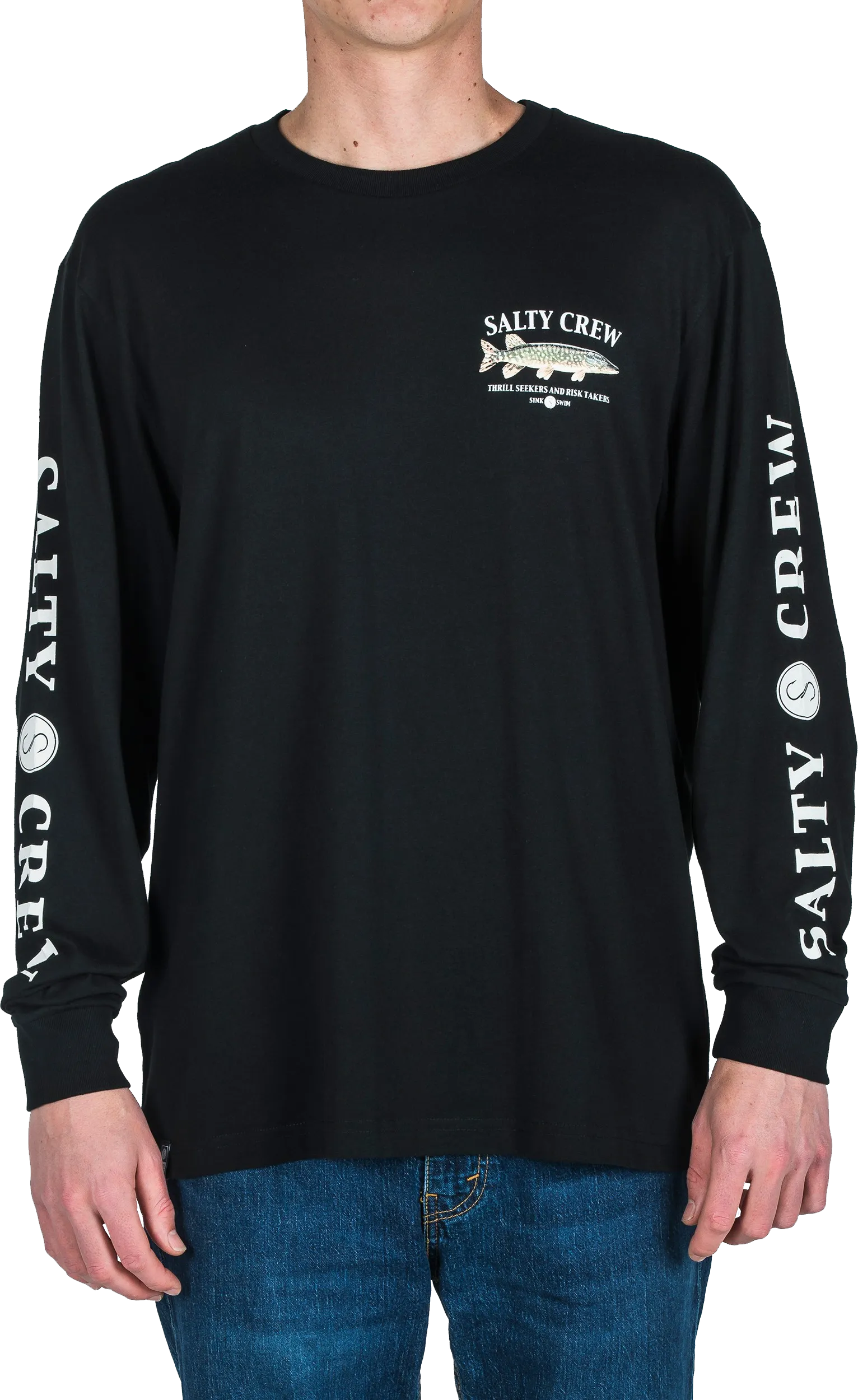 Salty Crew Men&#x27;s Euro Pike Premium Long-Sleeve Tee Black | Buy Salty Crew Men&#x27;s Euro Pike Premium Long-Sleeve Tee Black here | Outnorth