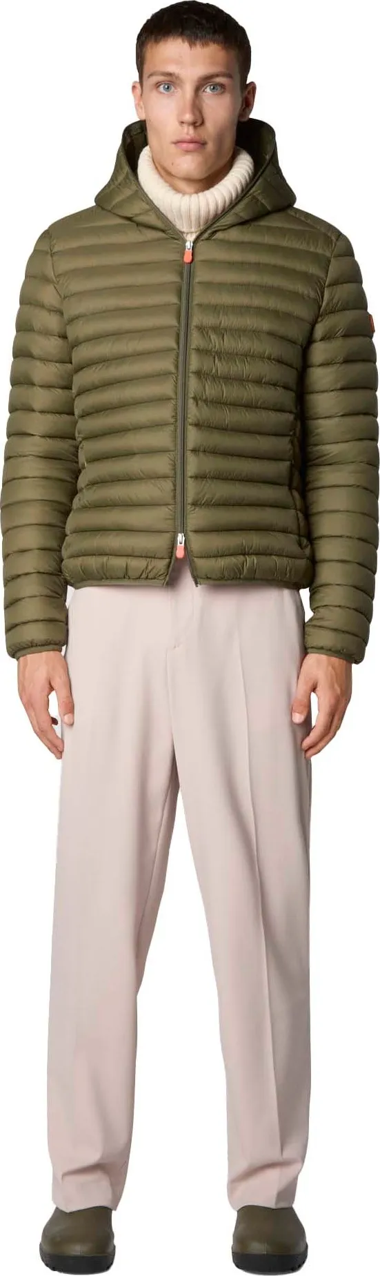 Save the Duck Men&#x27;s Animal Free Hooded Puffer Jacket Donald Dusty Olive | Buy Save the Duck Men&#x27;s Animal Free Hooded Puffer Jacket Donald Dusty Olive here | Outnorth