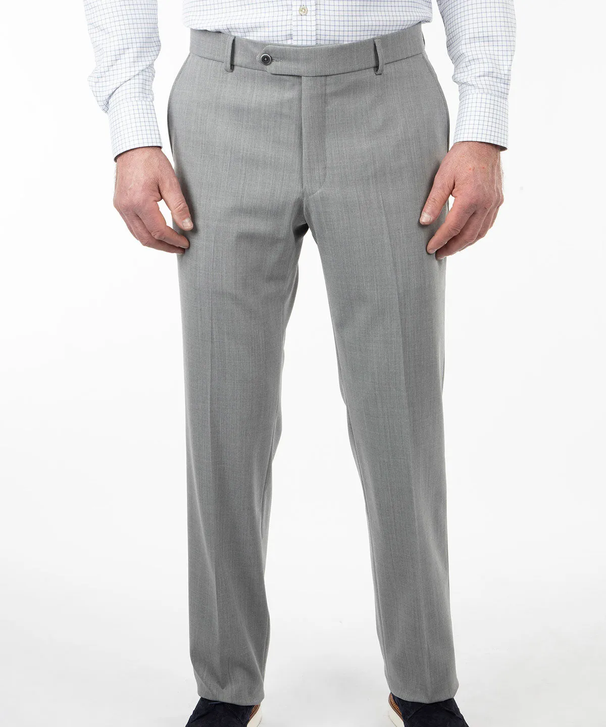 Elegant Tailored Bi-Stretch Serge Wool Dress Pants