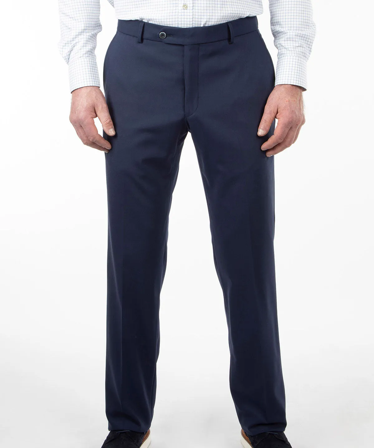 Elegant Tailored Bi-Stretch Serge Wool Dress Pants
