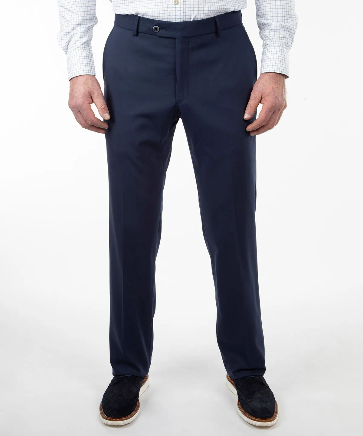 Elegant Tailored Bi-Stretch Serge Wool Dress Pants