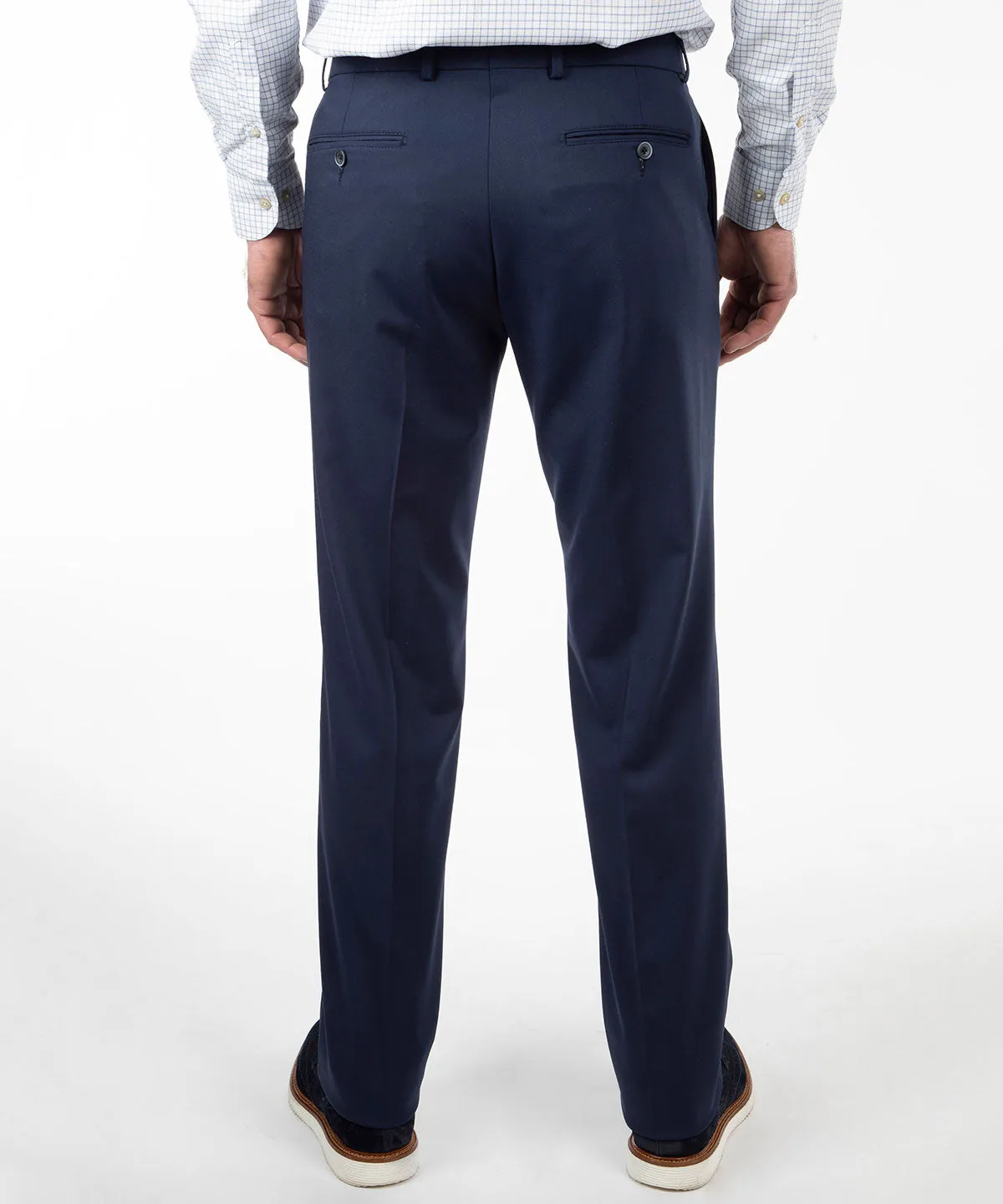 Elegant Tailored Bi-Stretch Serge Wool Dress Pants