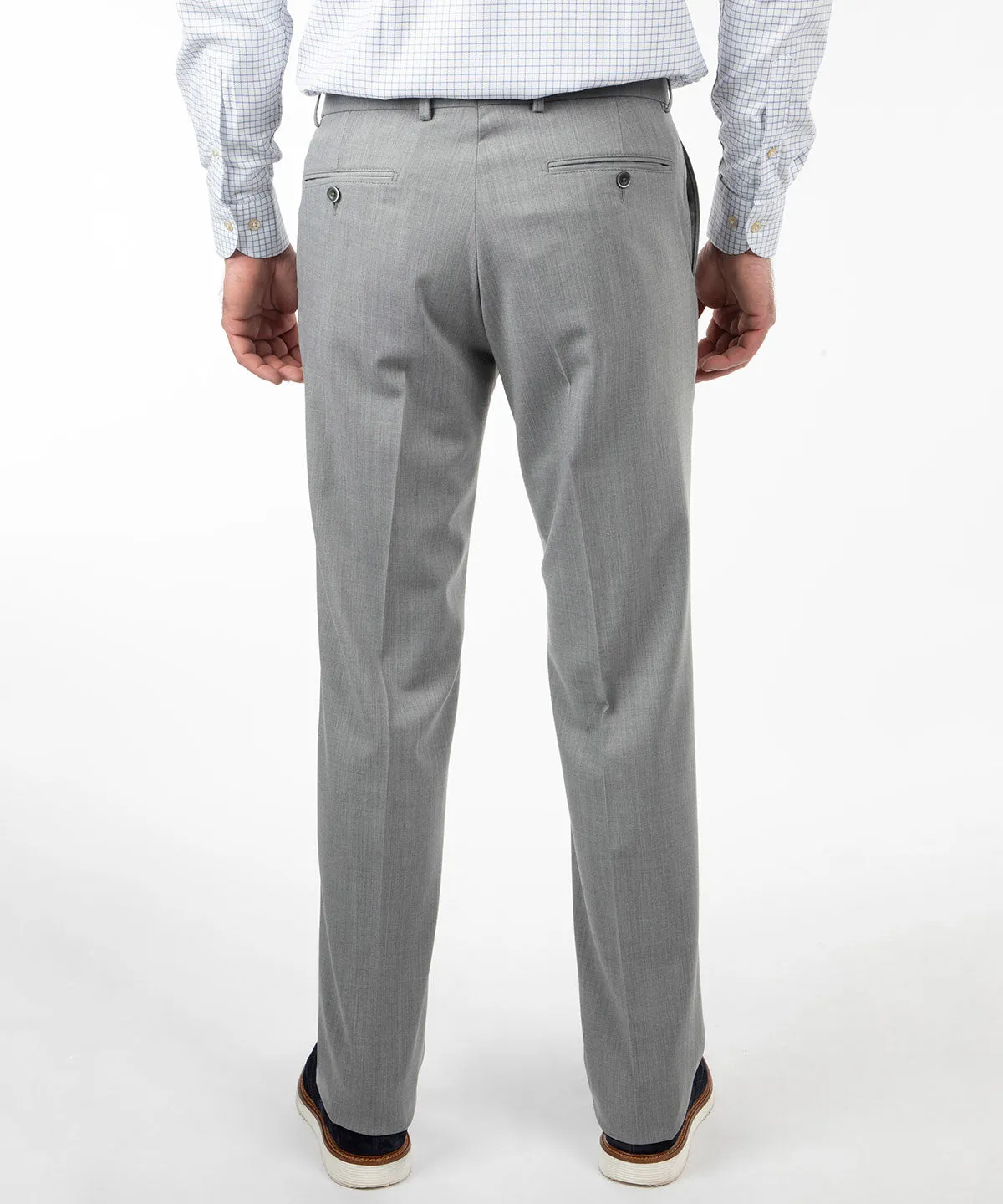 Elegant Tailored Bi-Stretch Serge Wool Dress Pants