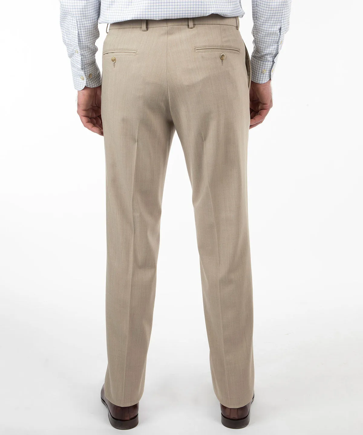 Elegant Tailored Bi-Stretch Serge Wool Dress Pants