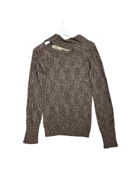 Size L - Vintage Scanlan Theodore Brown Marle Texture Check Knit Top