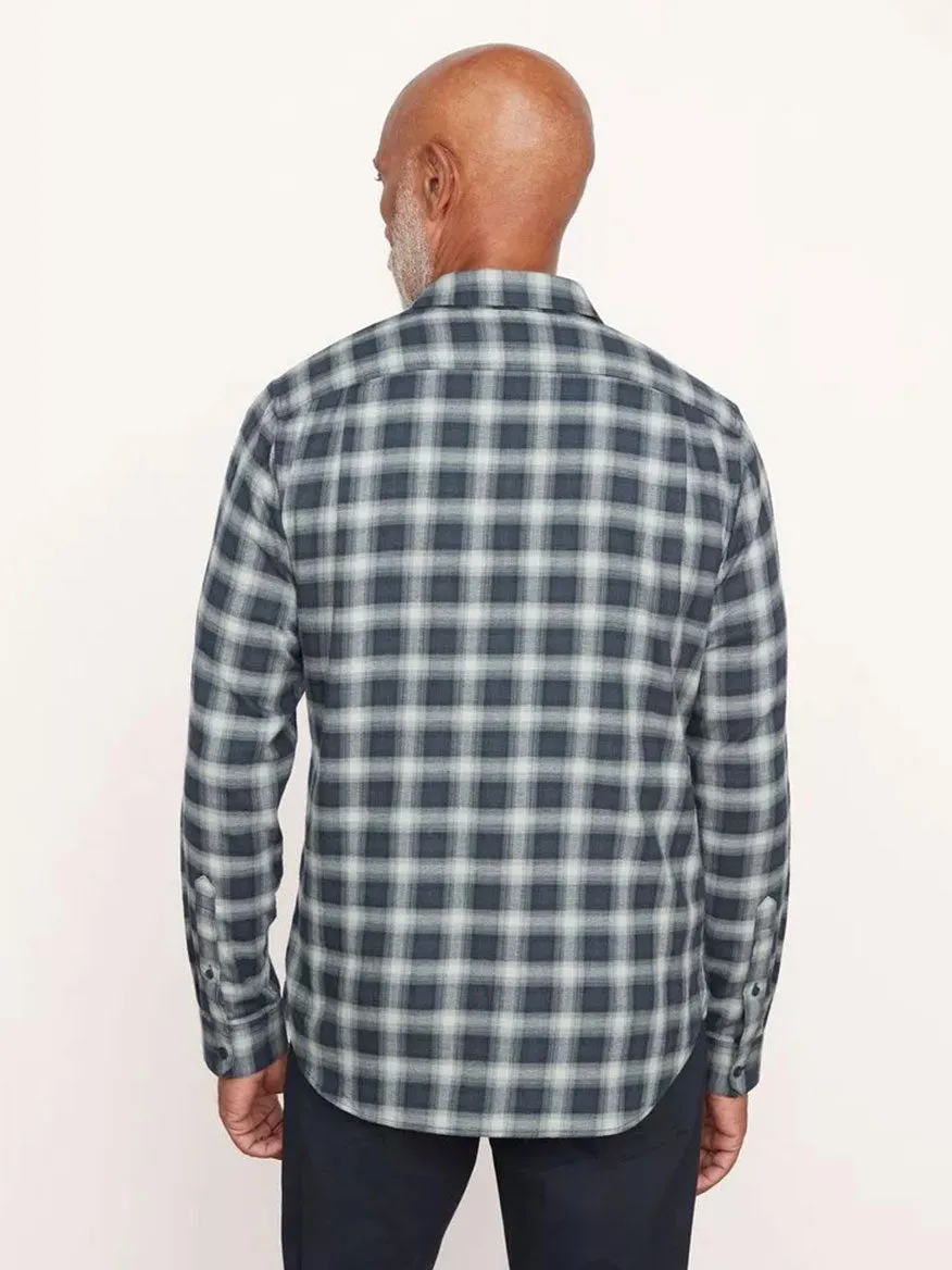 Vince Glen Oak Plaid Long Sleeve Shirt in Deep Seaweed