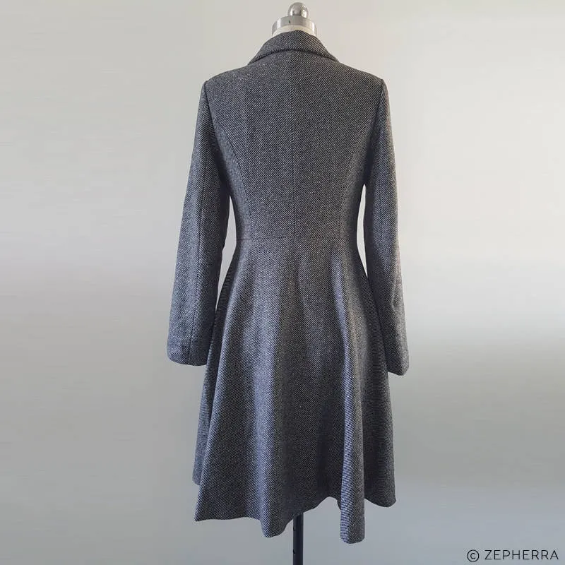 Winter coat Herringbone wool coat houndstooth coat dress custom made coat Kate Middleton Twill Coat Dress Duchess of Cambridge coat