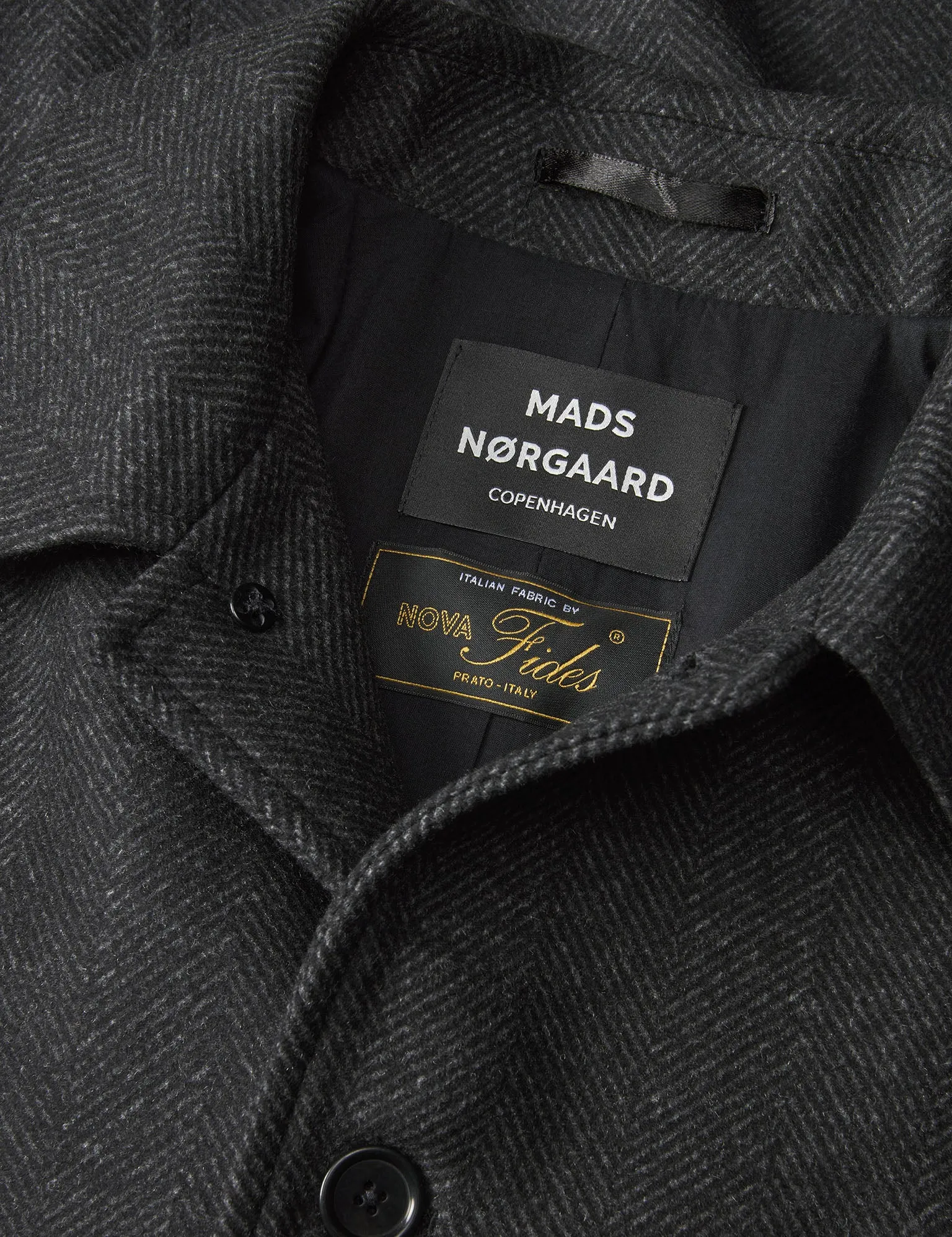 Charcoal Gray Wool Herringbone Curtis Coat - Classic Style Mens Outerwear