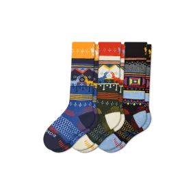Youth Mid-Cushion Merino Wool Blend Ski & Snowboard Sock 3-Pack